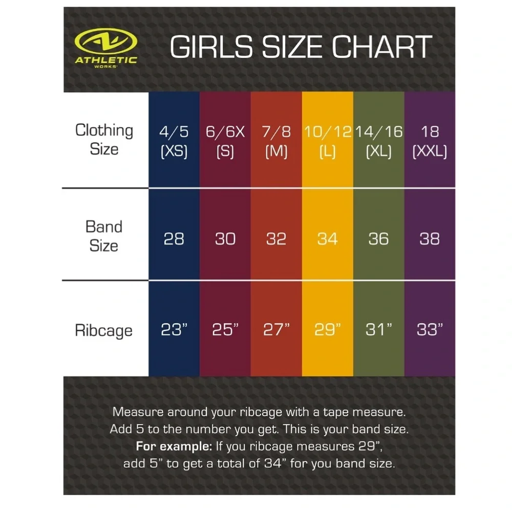 Athletic Works Girls Sports Bra, 2 Pack, Size 32 or Medium